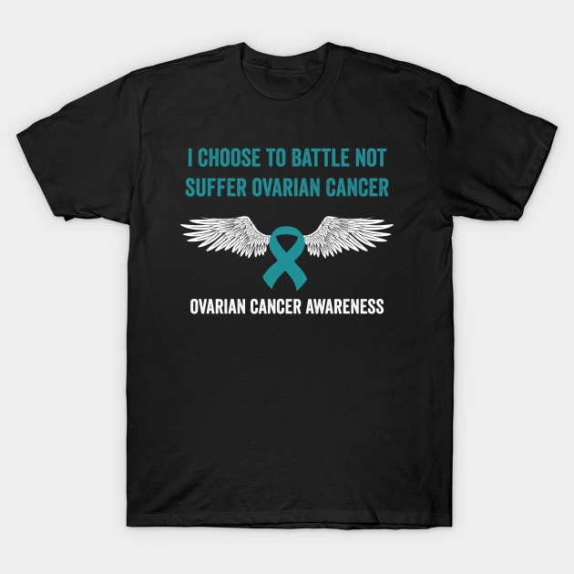 ovarian cancer warrior - teal ribbon awareness month - gynecological cancer T-Shirt by Merchpasha1